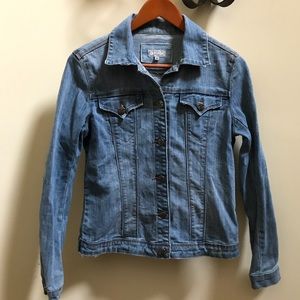 Distressed jean jacket
